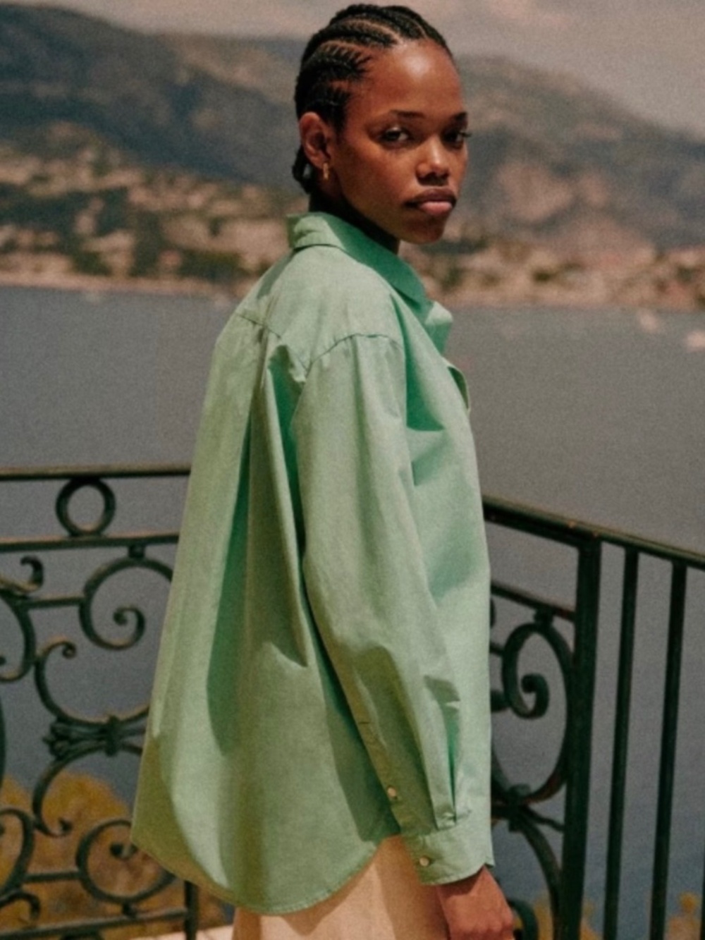 Sézane Max shirt in pastel Green size 36